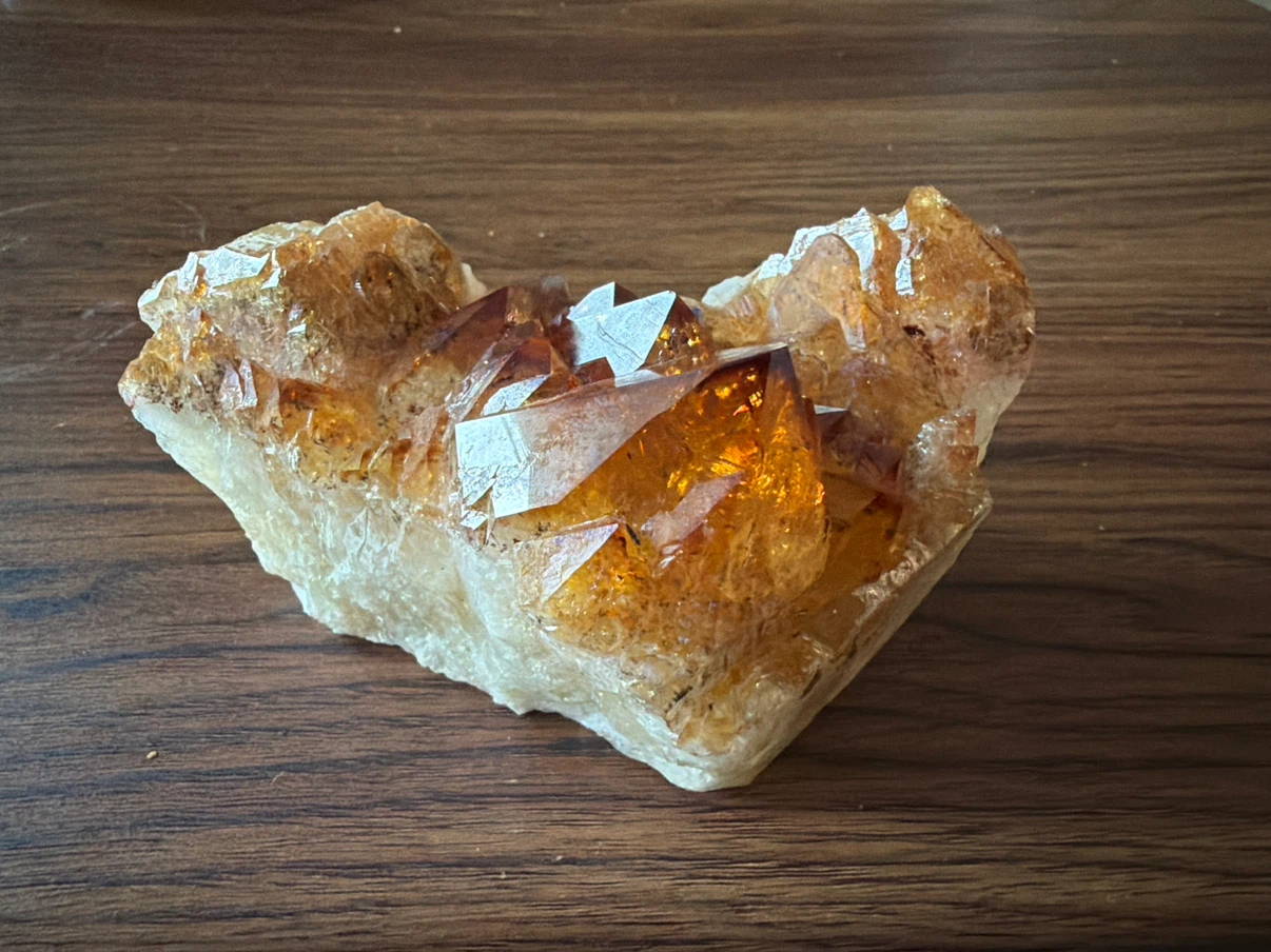 Natural citrine crystal cluster - photo 3