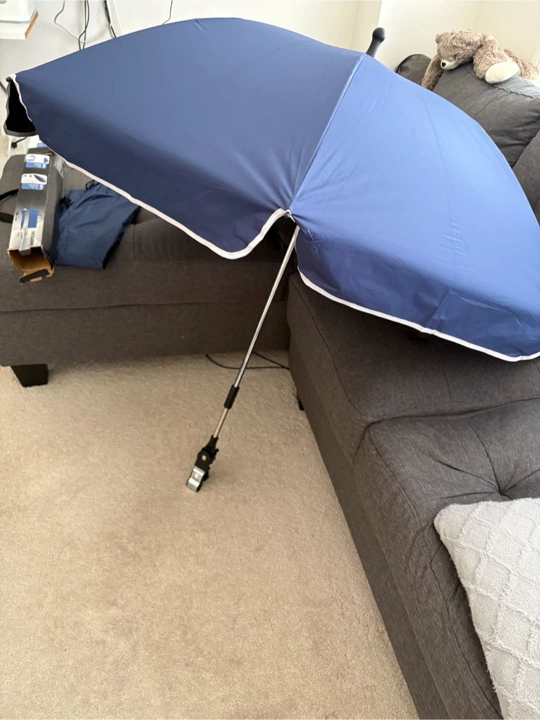 QTREE 48.8” Beach Chair Umbrella with Clamp – Ink Blue - photo 3