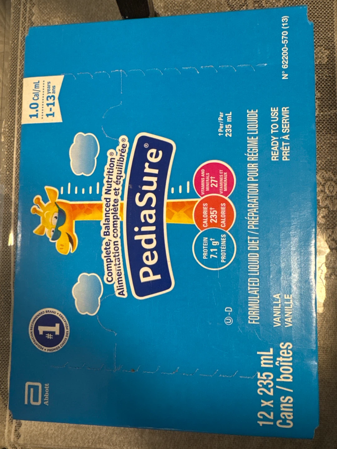PediaSure Vanilla Formulated Liquid Diet 12 x 235 mL