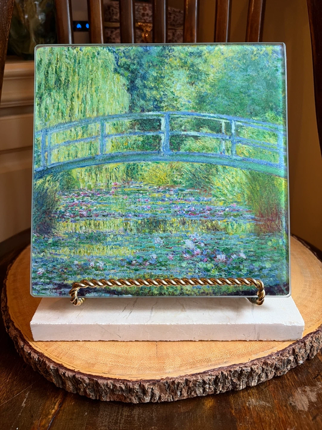 Decorative Glass Trivet - Monet's Water Lilies