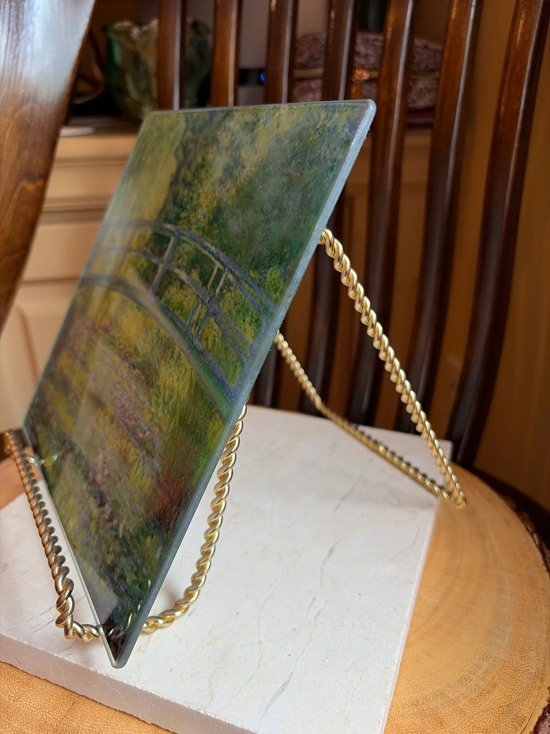 Decorative Glass Trivet - Monet's Water Lilies - photo 3