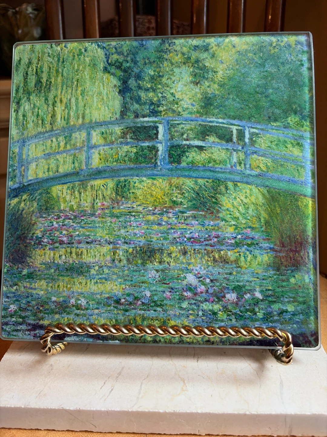 Decorative Glass Trivet - Monet's Water Lilies - photo 5