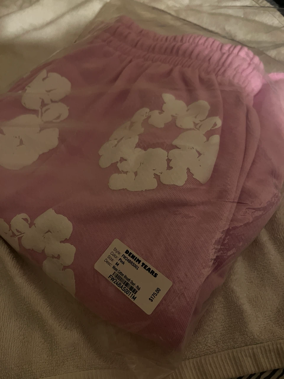 Denim Tears Mono Cotton Wreath Shorts Pink Size M - photo 2