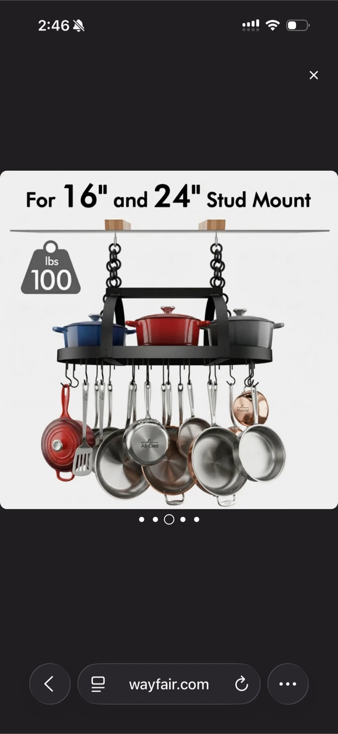 Delauter Hanging Ceiling Pot Rack - photo 2