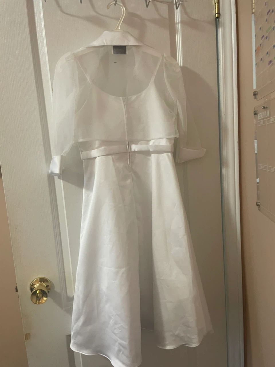 Girl’s White Dress with short sheer jacket - photo 2