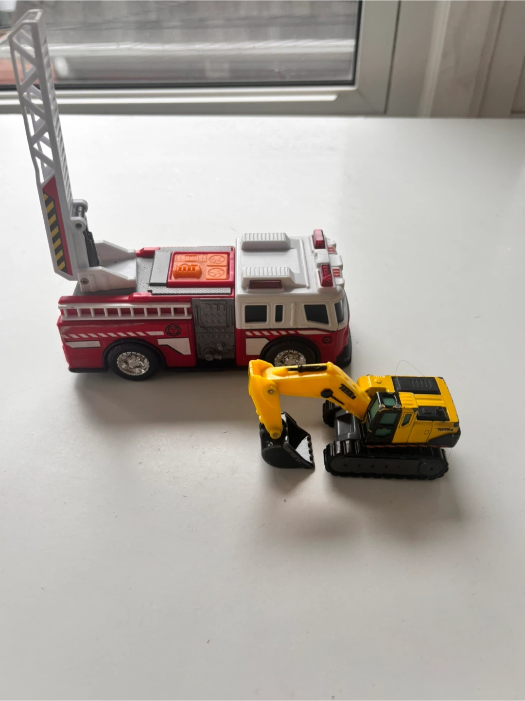 Fire Truck with noise and Excavator Toy Set