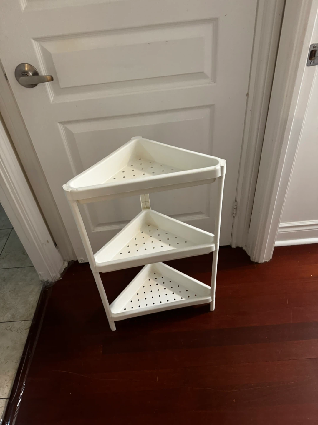 White 3-Tier Corner Shelf Unit