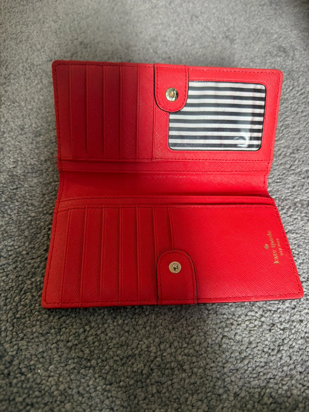 Kate Spade Red Saffiano Leather Slim Wallet