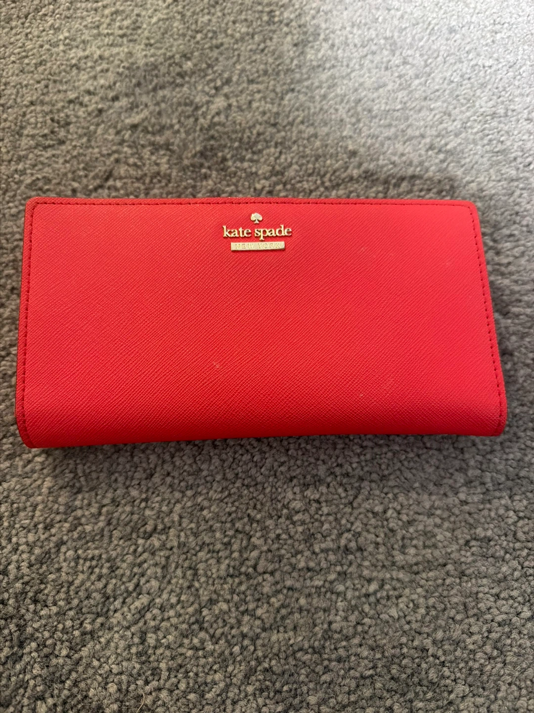 Kate Spade Red Saffiano Leather Slim Wallet - photo 3