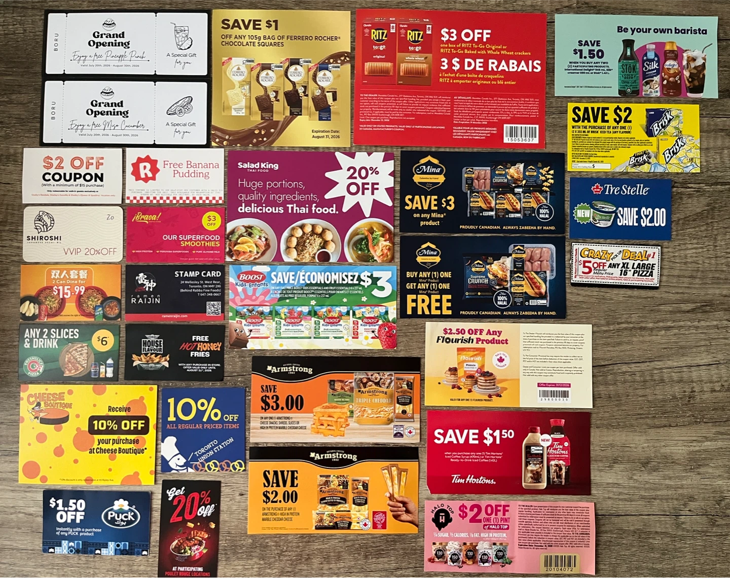 Various Coupons and Vouchers