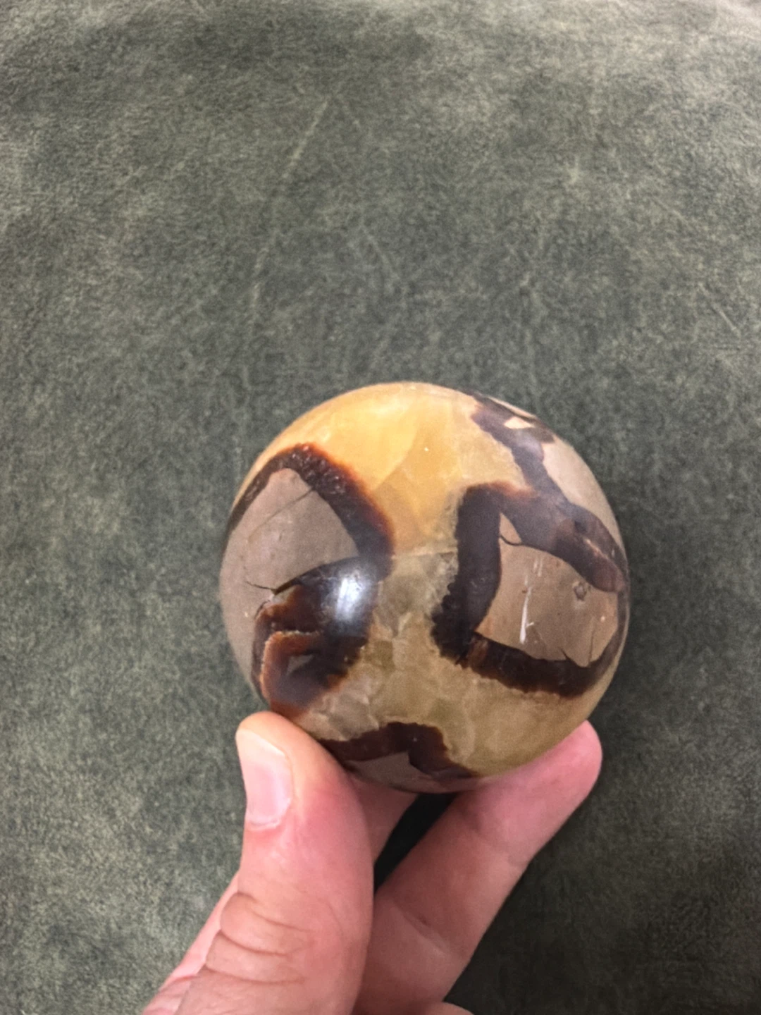Polished septarian dragon stone sphere