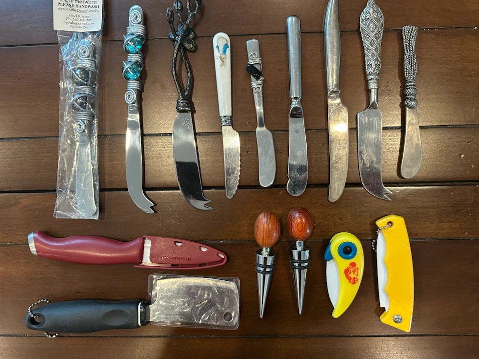 Assorted Cheese Knives and Utensils Lot