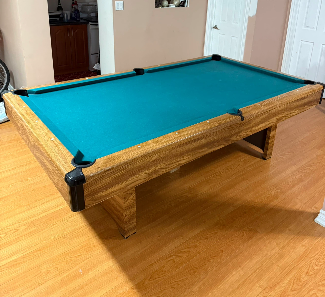 Pool Table with Cues and Rack
