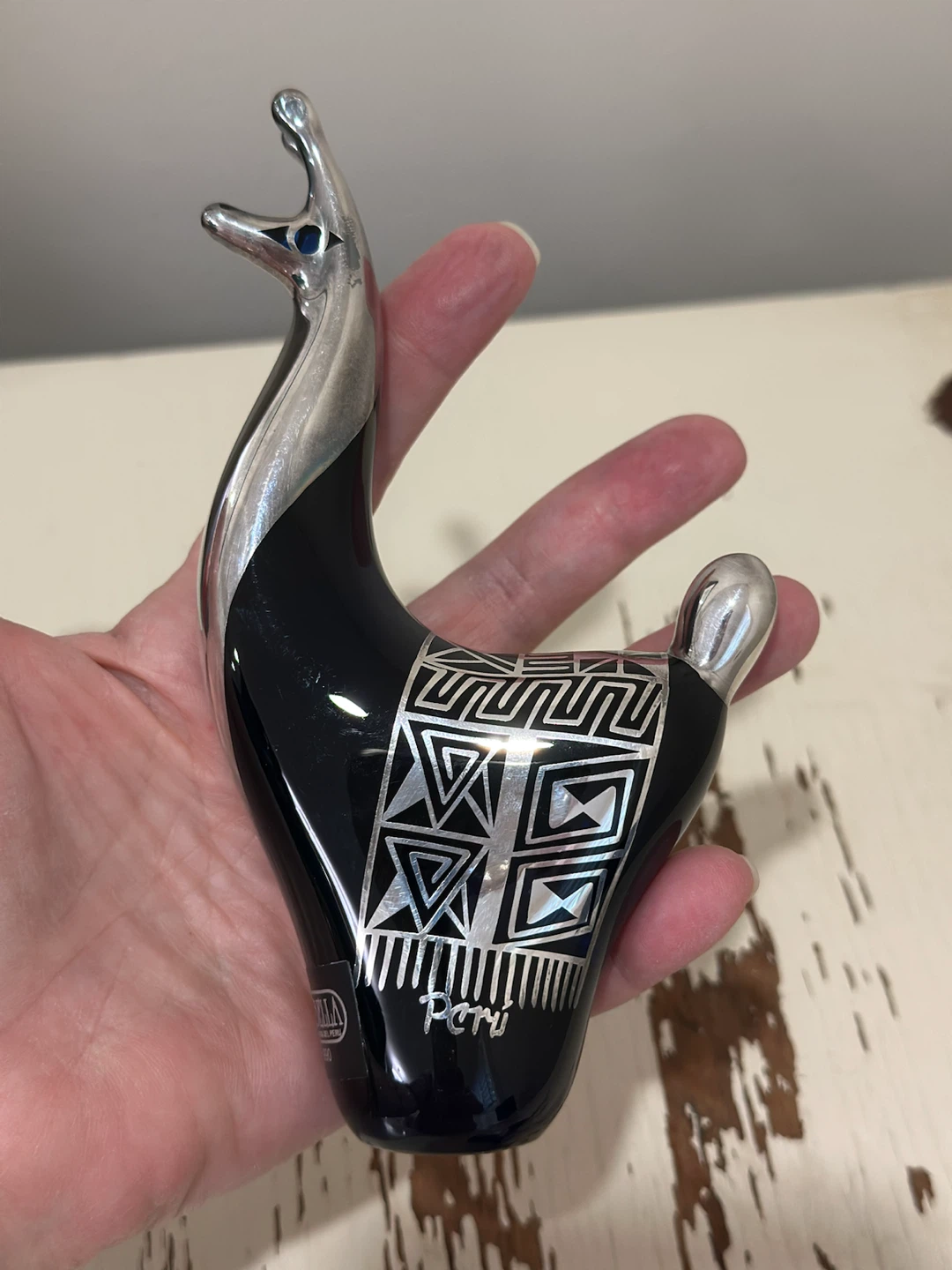 Copabella Silver 990 Cobalt Blue Glass Llama Pair - photo 2