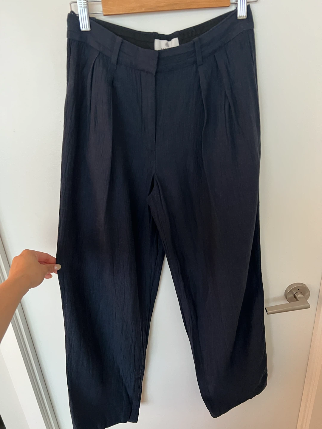 Babaton Navy Blue Pleated Trousers Size 6