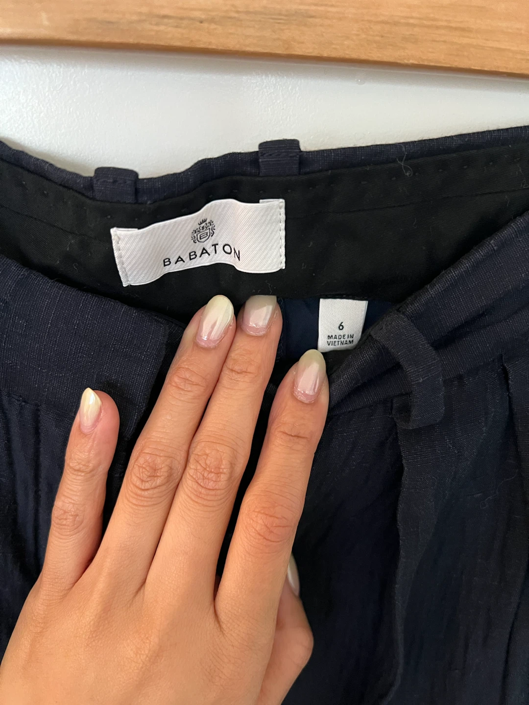 Babaton Navy Blue Pleated Trousers Size 6 - photo 5
