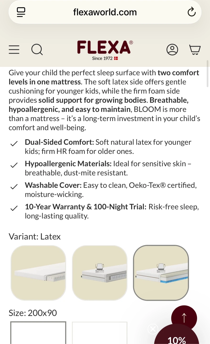 FLEXA Latex Mattresses (Kids/Junior) — 90x200cm - photo 2