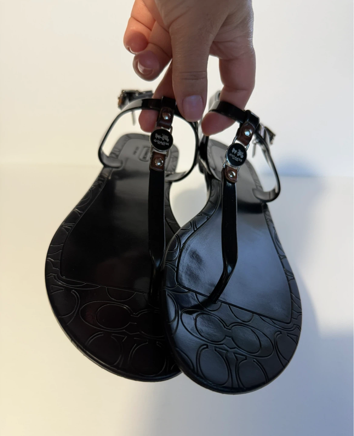 Coach Piccadilly Black Jelly Thong Sandals - photo 2
