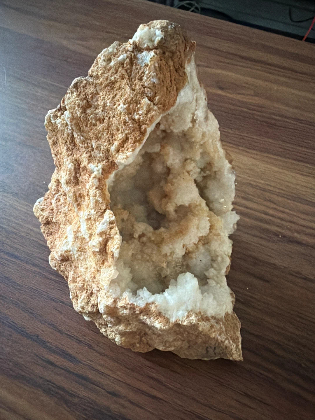 Natural white crystal geode specimen - photo 3