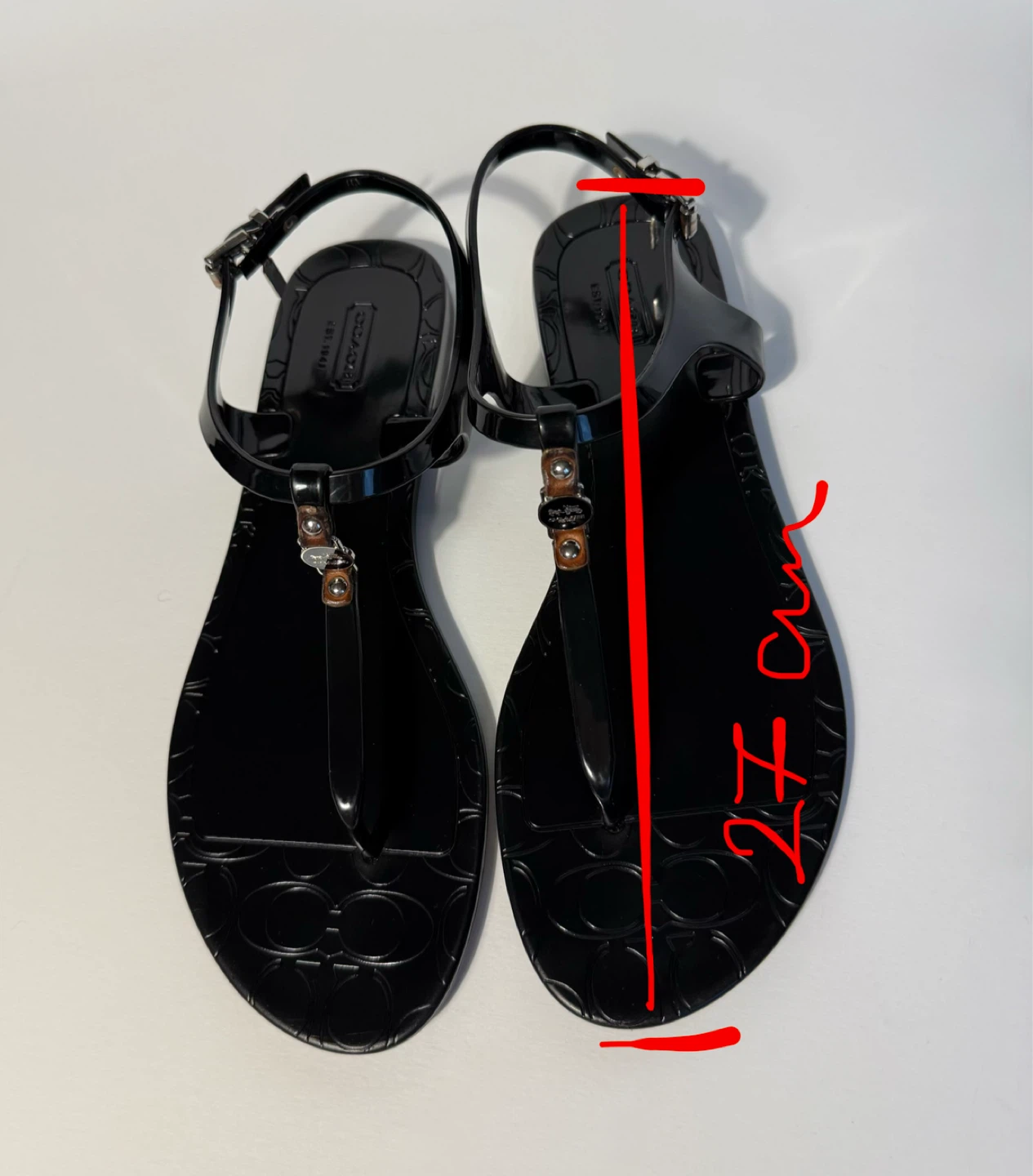 Coach Piccadilly Black Jelly Thong Sandals - photo 3