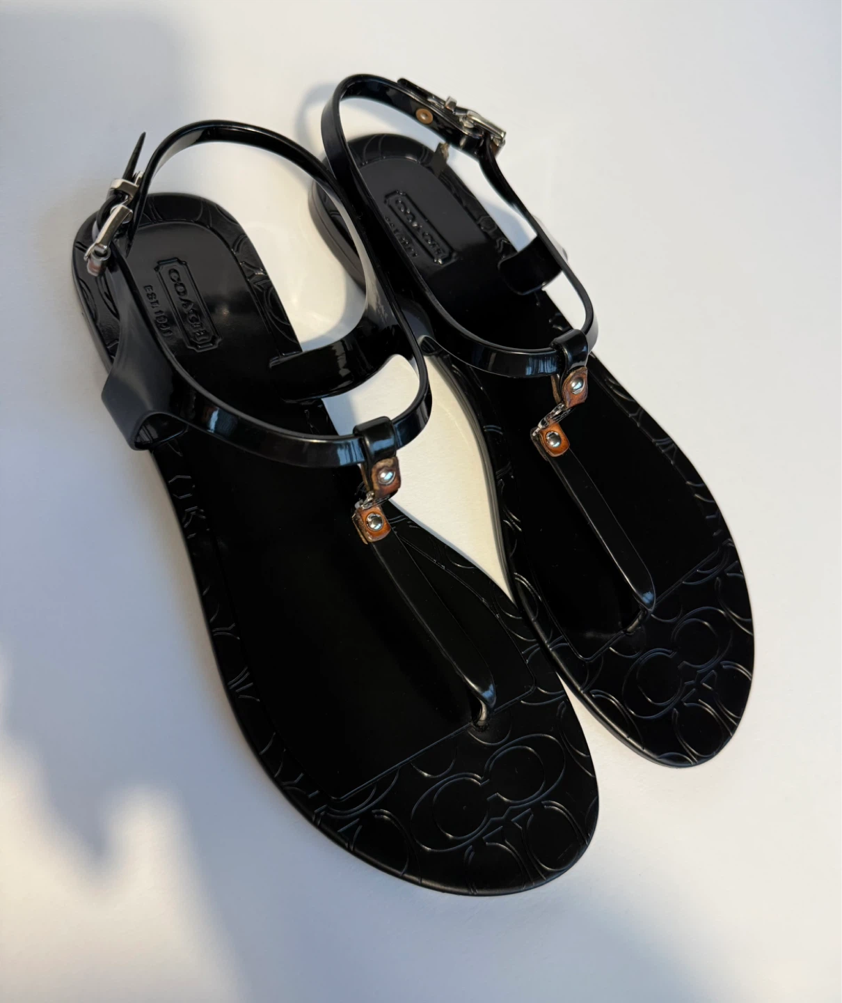 Coach Piccadilly Black Jelly Thong Sandals - photo 4