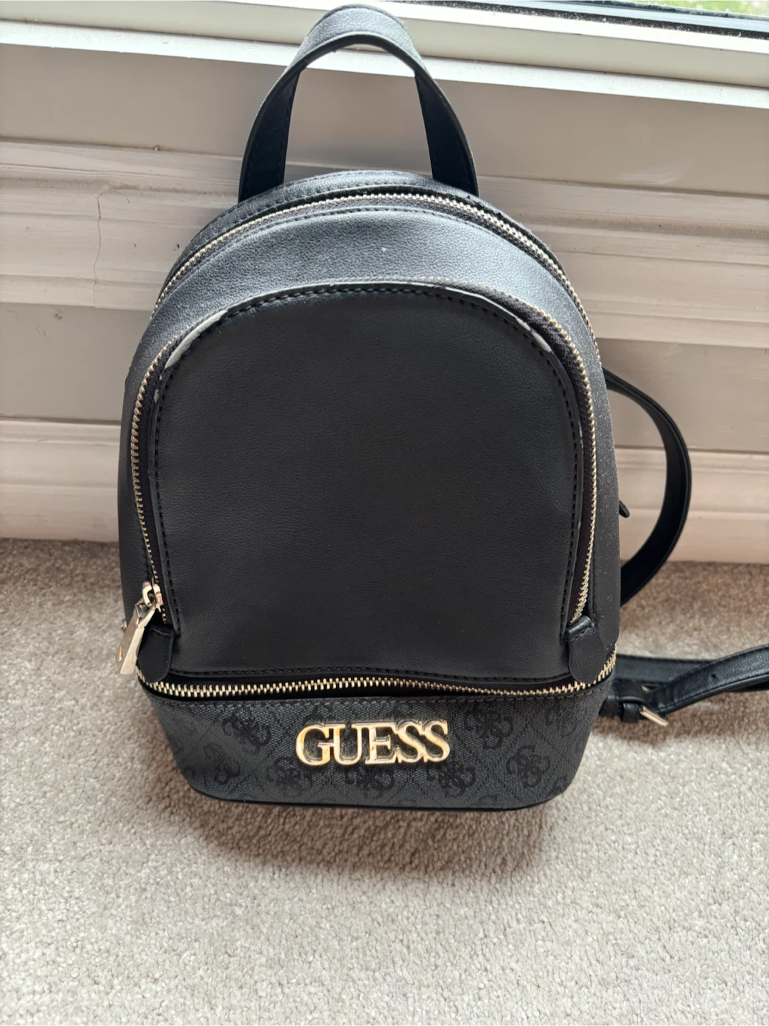 Black Guess Mini Backpack