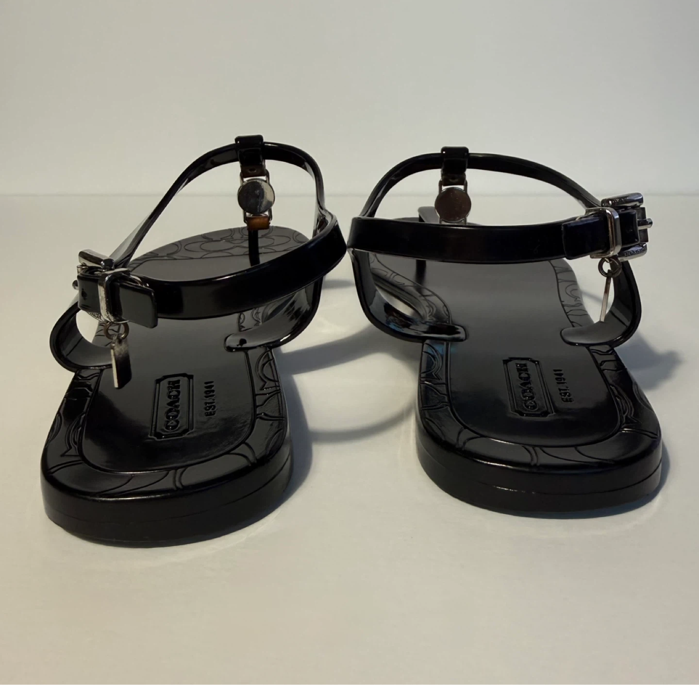 Coach Piccadilly Black Jelly Thong Sandals - photo 5
