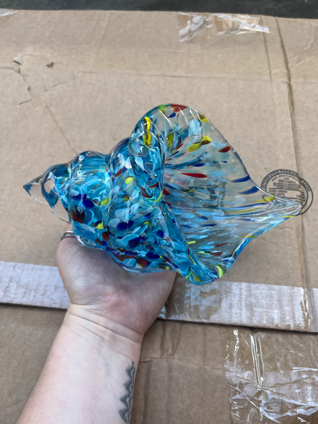 Hand Blown Glass Conch Shell
