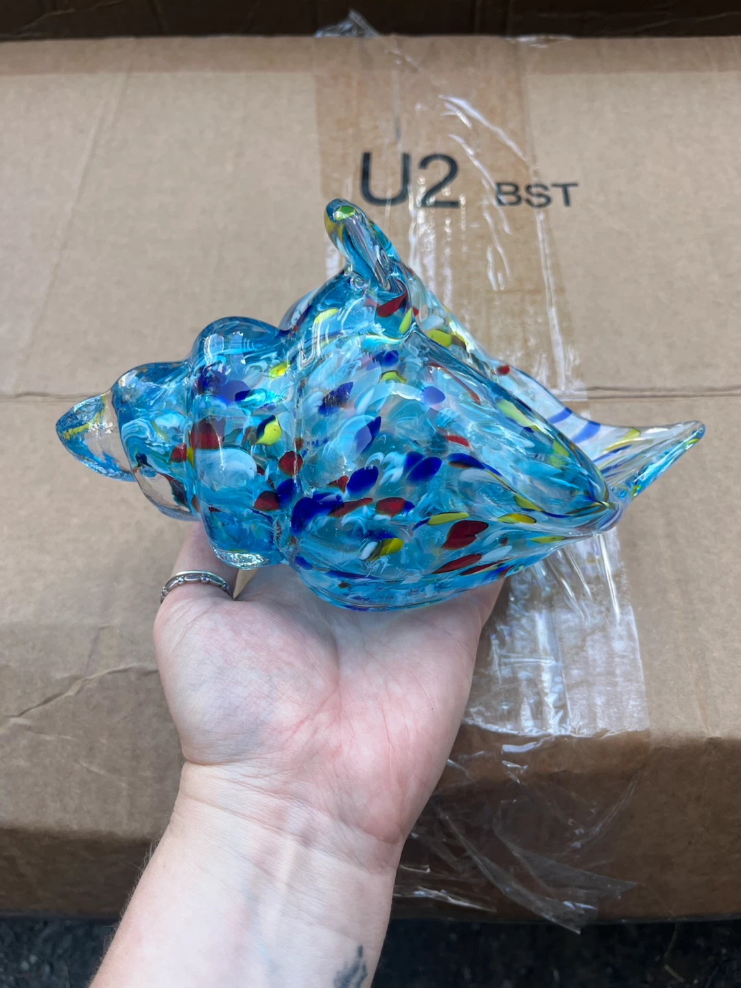 Hand Blown Glass Conch Shell - photo 2