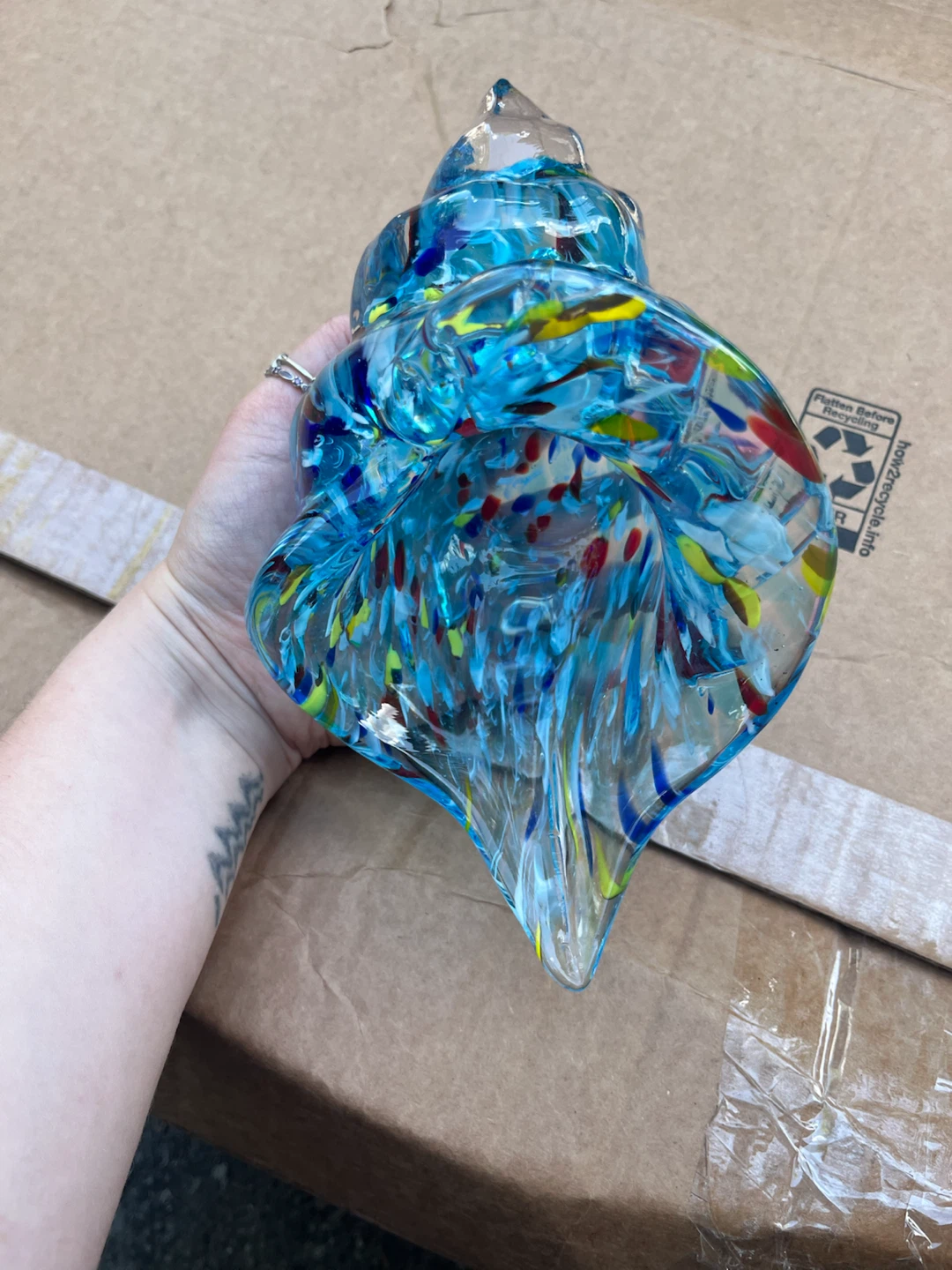 Hand Blown Glass Conch Shell - photo 3