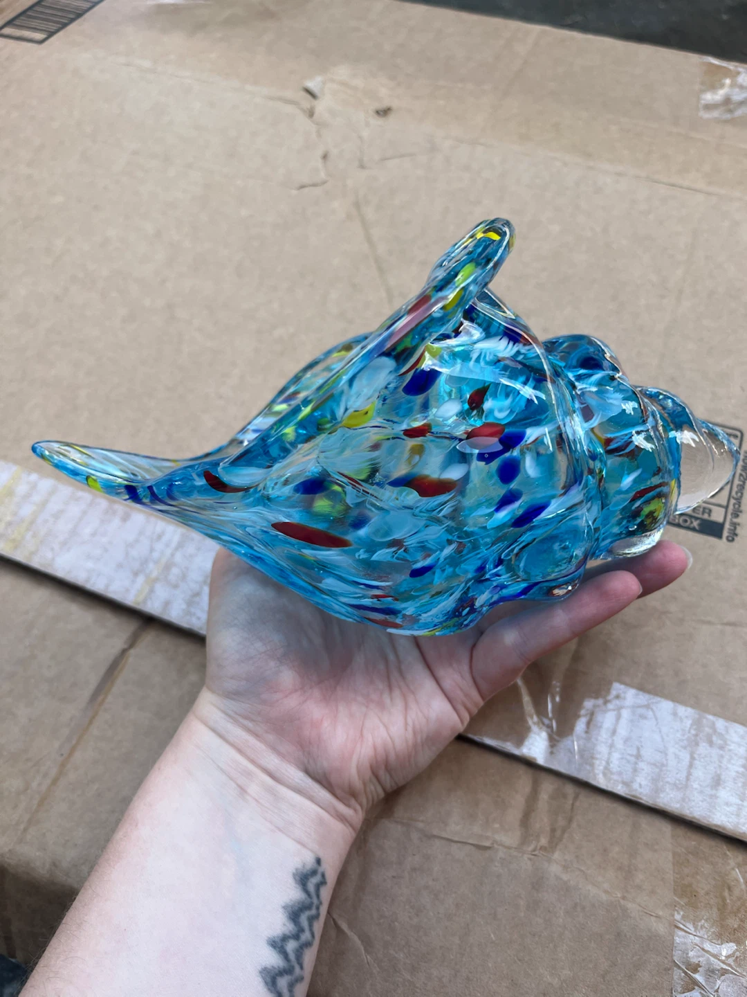 Hand Blown Glass Conch Shell - photo 4