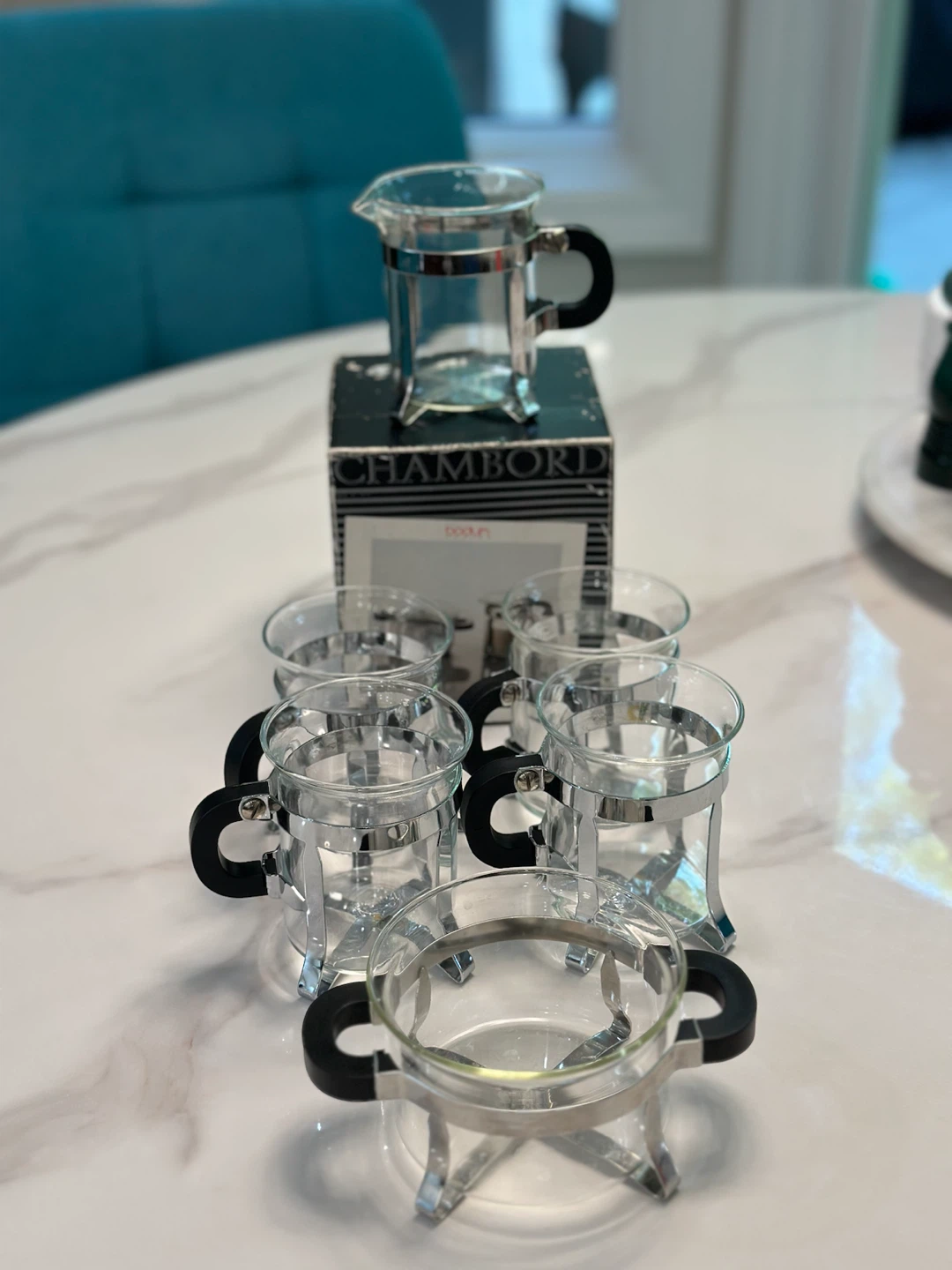 Vintage 1980’s Bodum Chambord Creamer and Sugar Bowl Set
