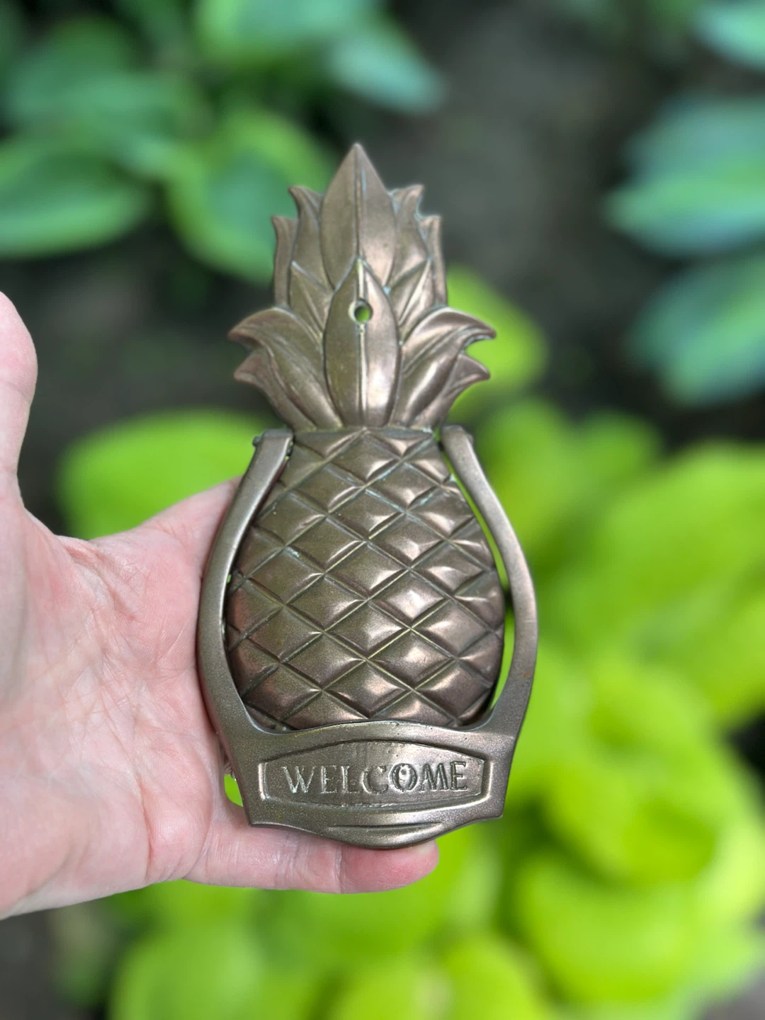 Vintage Brass Pineapple Welcome Door Knocker