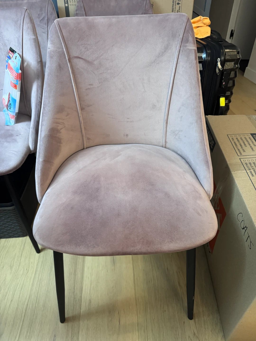 Set of 4 Pink Velvet Dining Chairs - photo 2