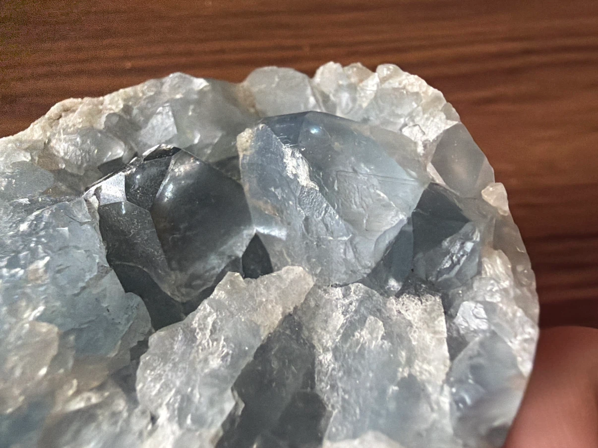 Natural blue celestite geode - photo 3