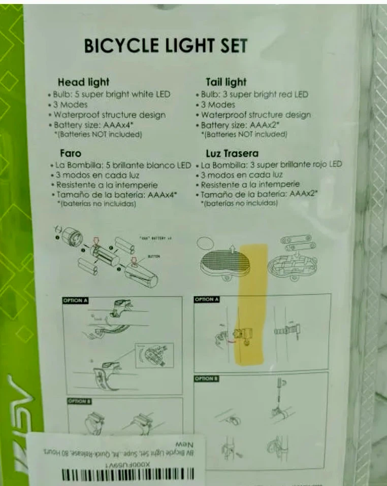 BV Bicycle Light Set BV-L801 - photo 2