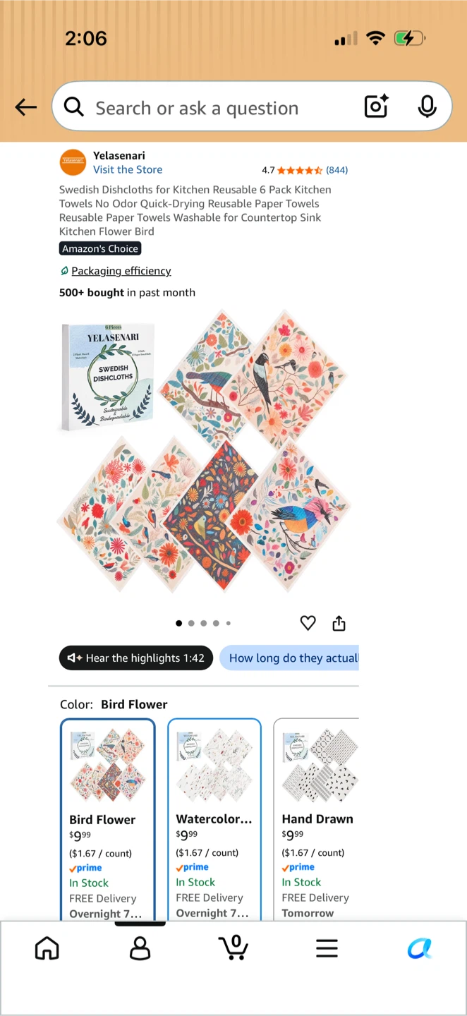 Swedish Dishcloths - 6 Pack Reusable Kitchen Towels - photo 3