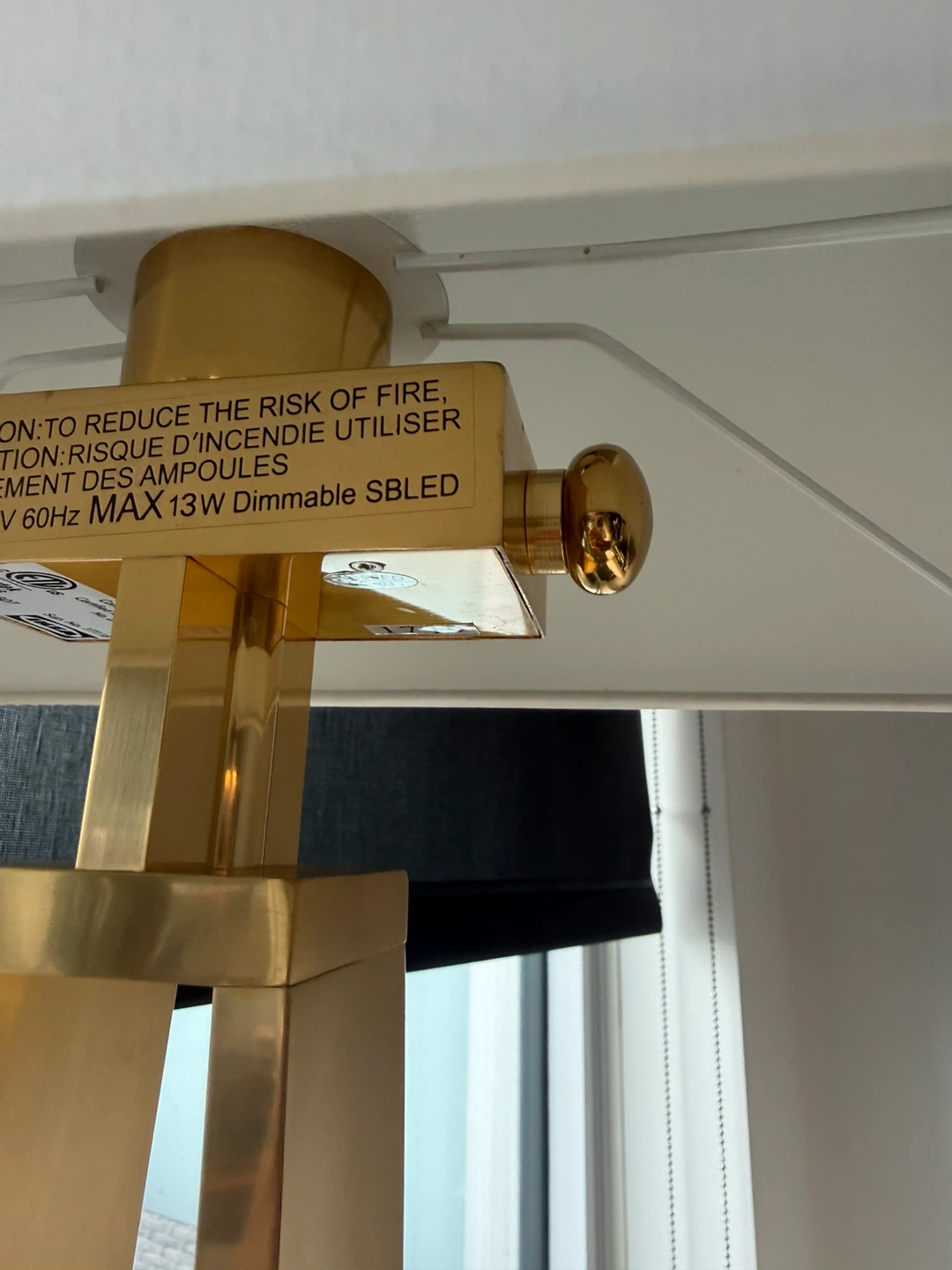 IKEA Gold Floor Lamp with White Shade - photo 3