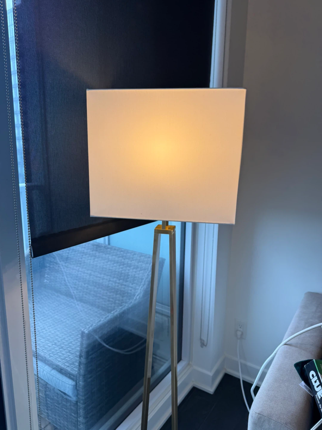 IKEA Gold Floor Lamp with White Shade - photo 4