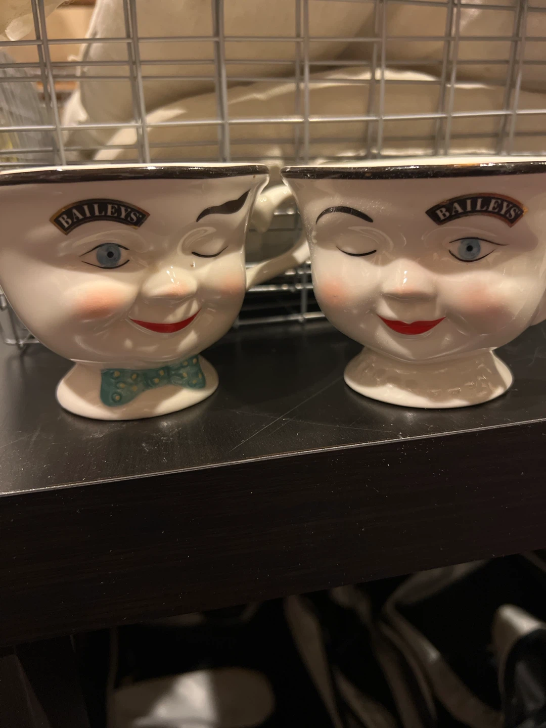 Baileys Winking Face Mugs Set of 2