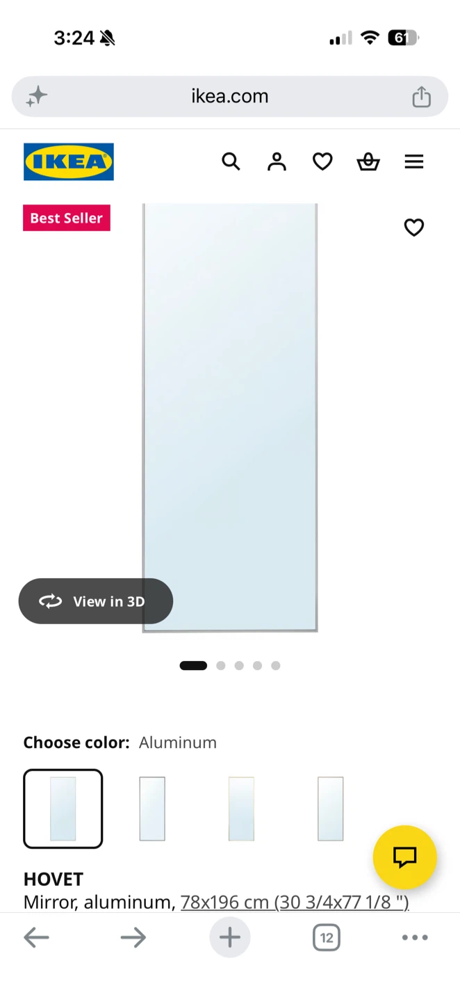 IKEA HOVET Aluminum Mirror - photo 2