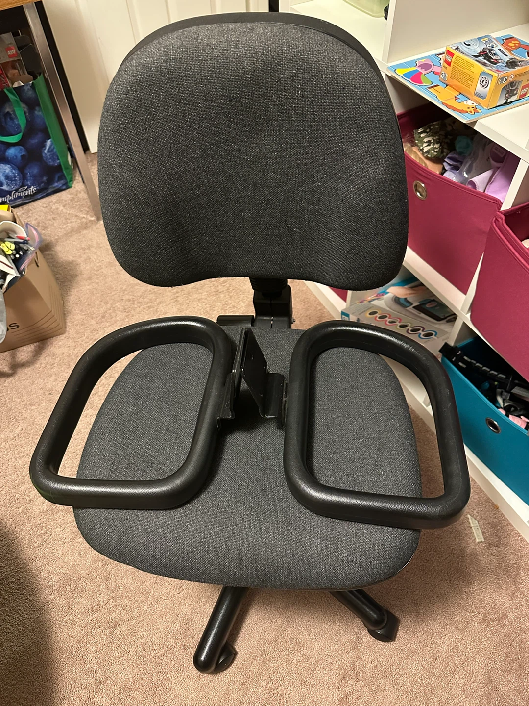 Grey Office Chair with Adjustable Arms
