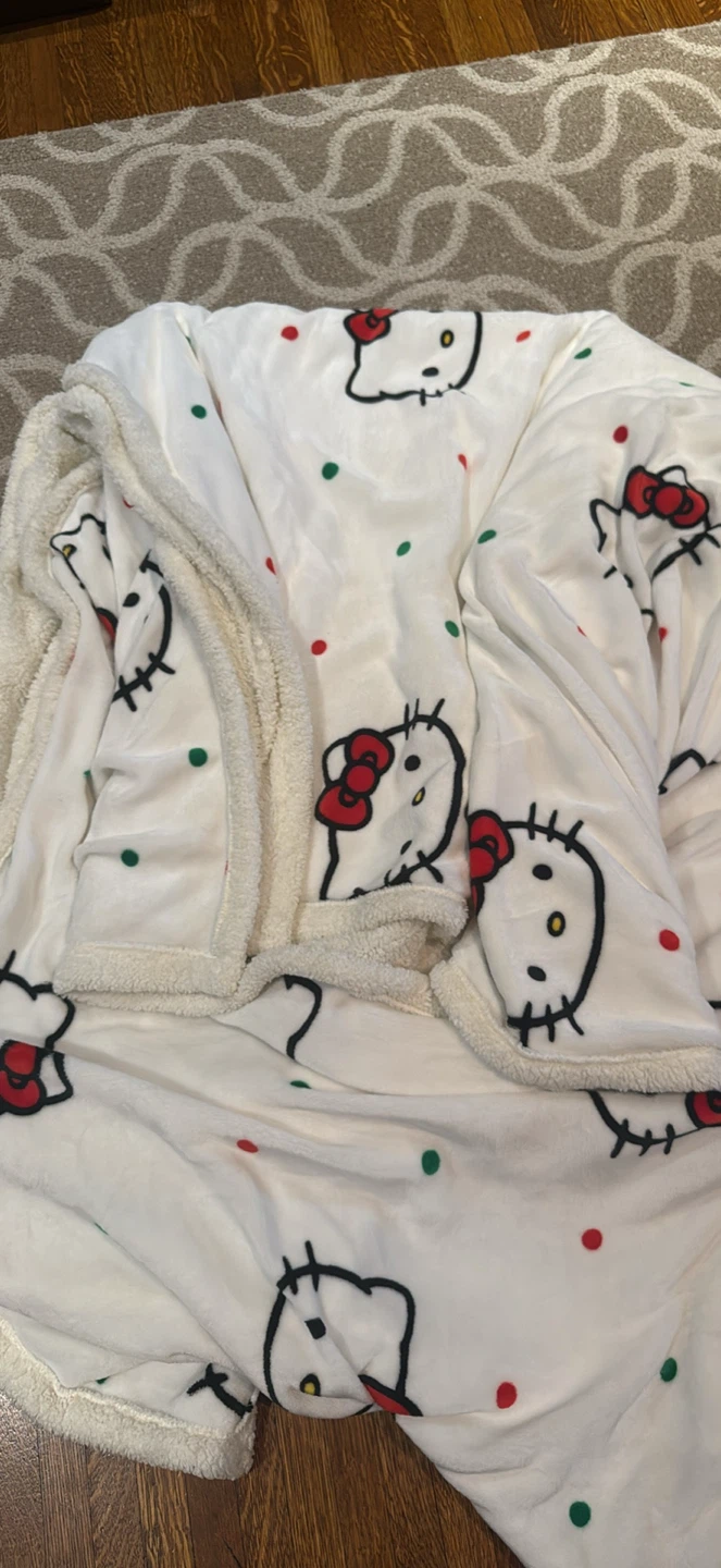 Hello Kitty Fleece Sherpa Throw Blanket