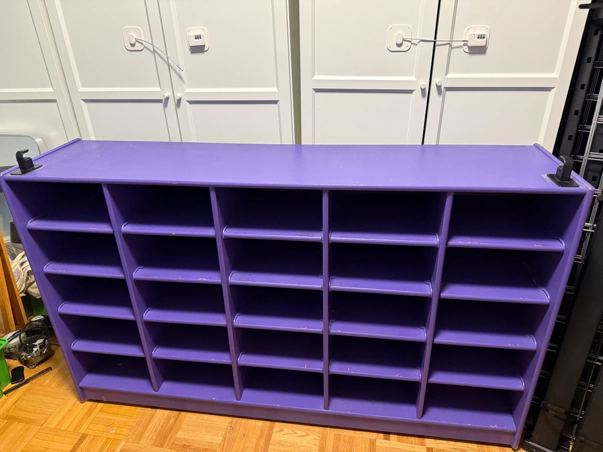 Solid Wood 25 Cubby Organizer – FREE Curtain & Rod