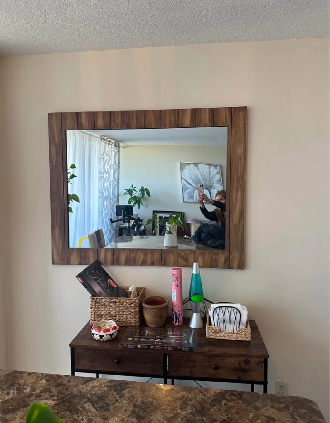 Wooden Framed Wall Mirror