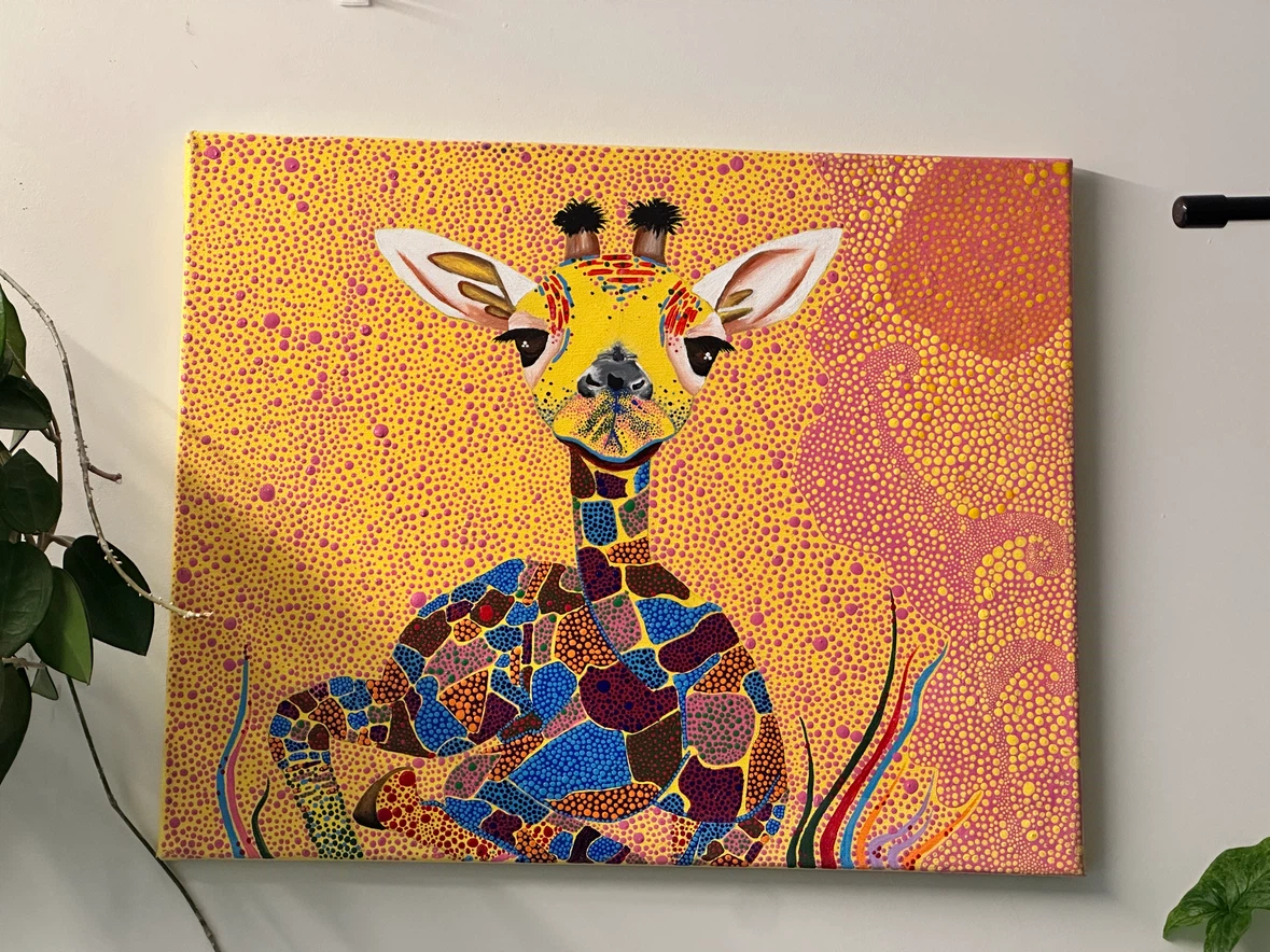 Giraffe Abstract Painting