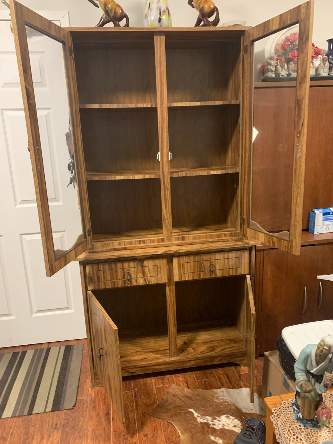 Wooden China Cabinet with Glass Doors