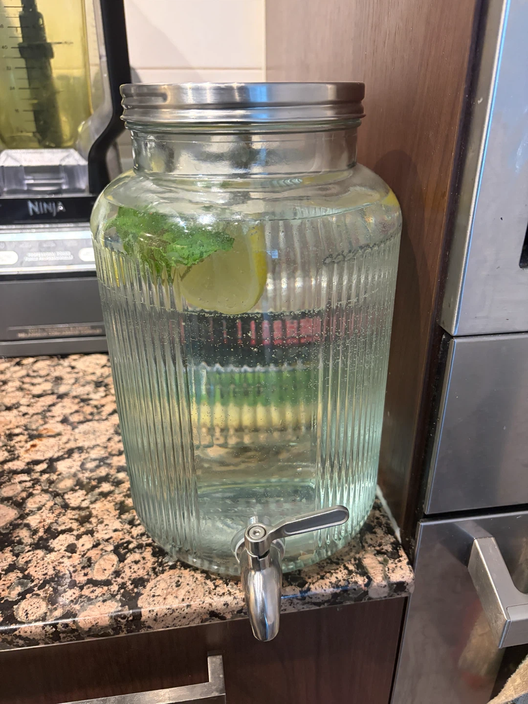 Glass Beverage Dispenser with Spigot