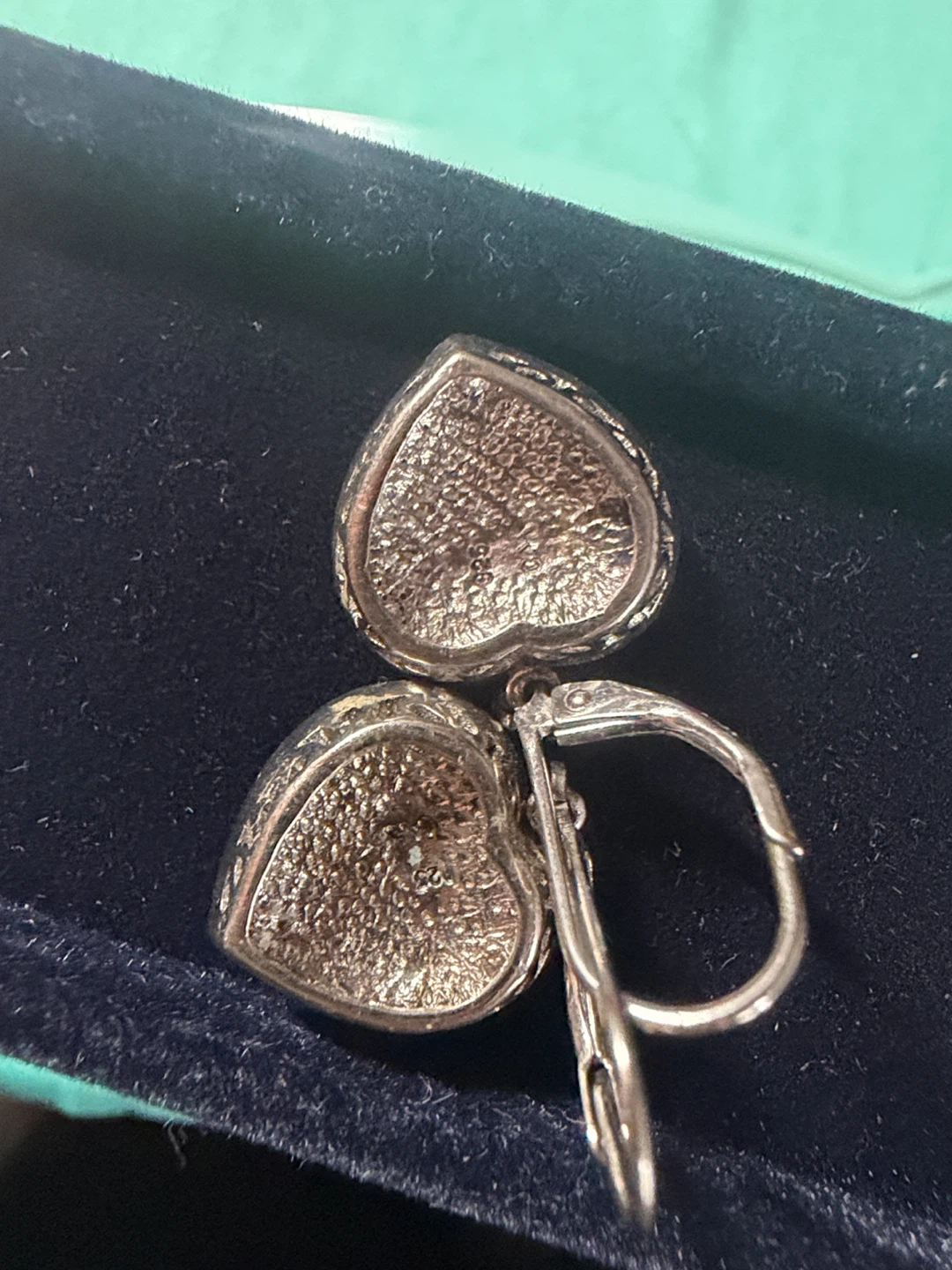 Swarovski bright green Heart 925 Silver Dangle Earrings - photo 3