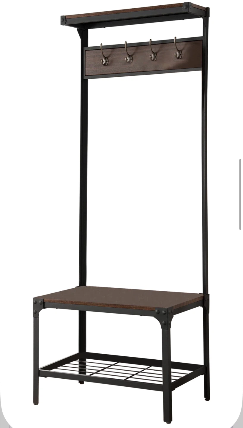 Entryway Bench / Hall Tree with Shelf & Hooks - photo 2